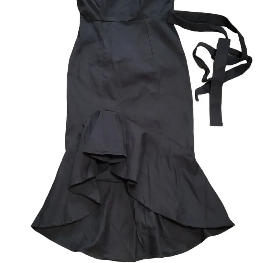 VICI Presentation Cotton Strapless Ruffles Midi Dress MEDIUM - Picture 7 of 16
